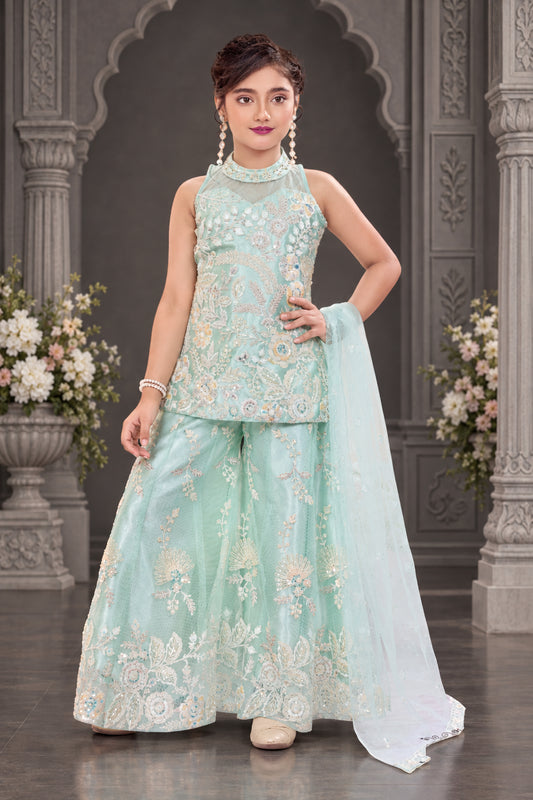Sheetal Collection girls embroidered plazo set item 9096