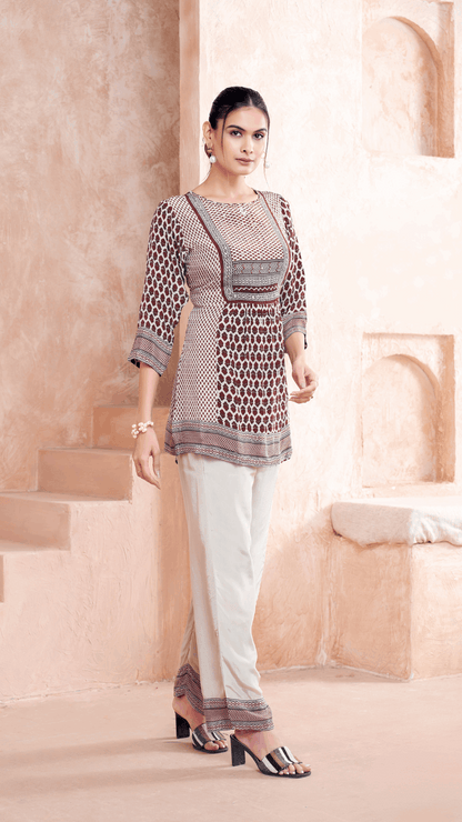 Maroon Straight Kurta Pant Set