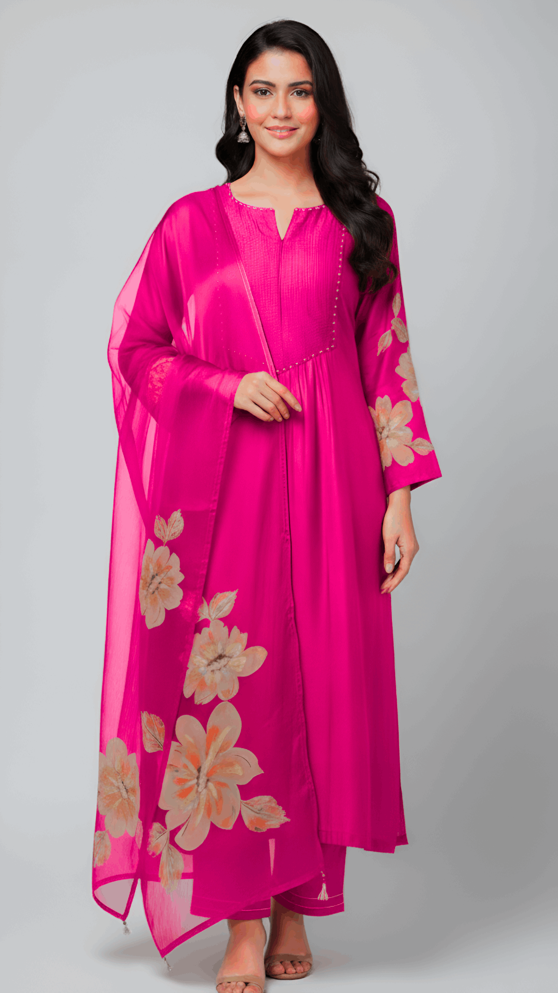 Hot Pink Suit Set – Sheetal Collection  Description: