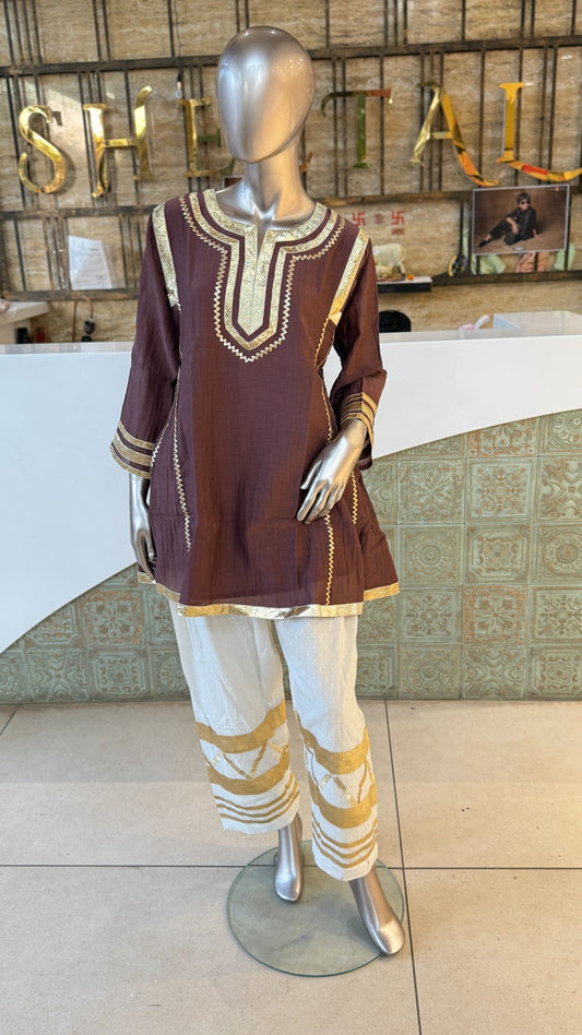 Celebrity Inspired Mul Chanderi Co Ord Set
