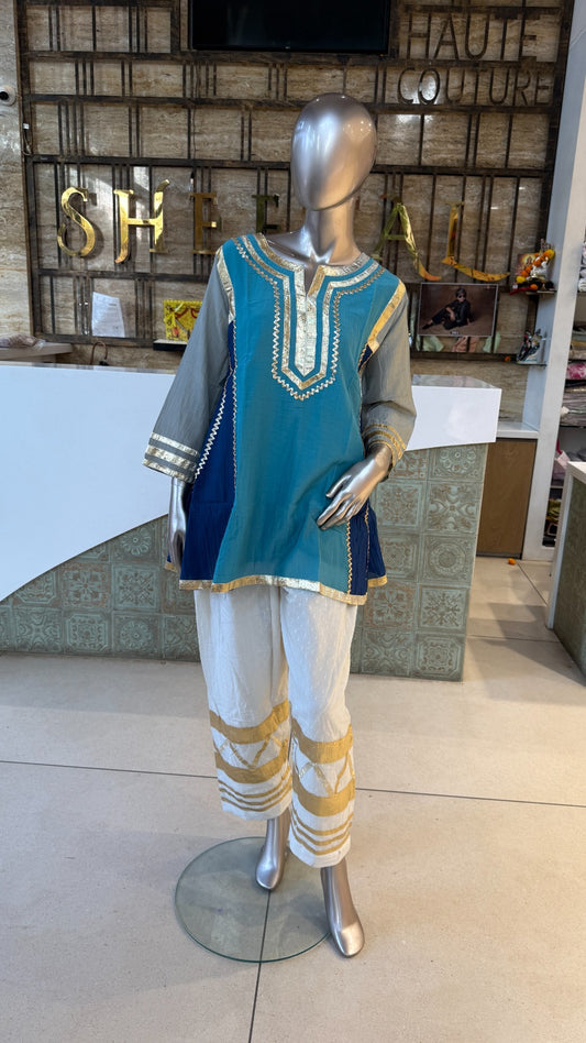 Celebrity Inspired Mul Chanderi Co Ord Set