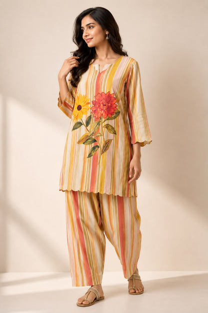 Celebrity Style Beige Farshi Salwar Set