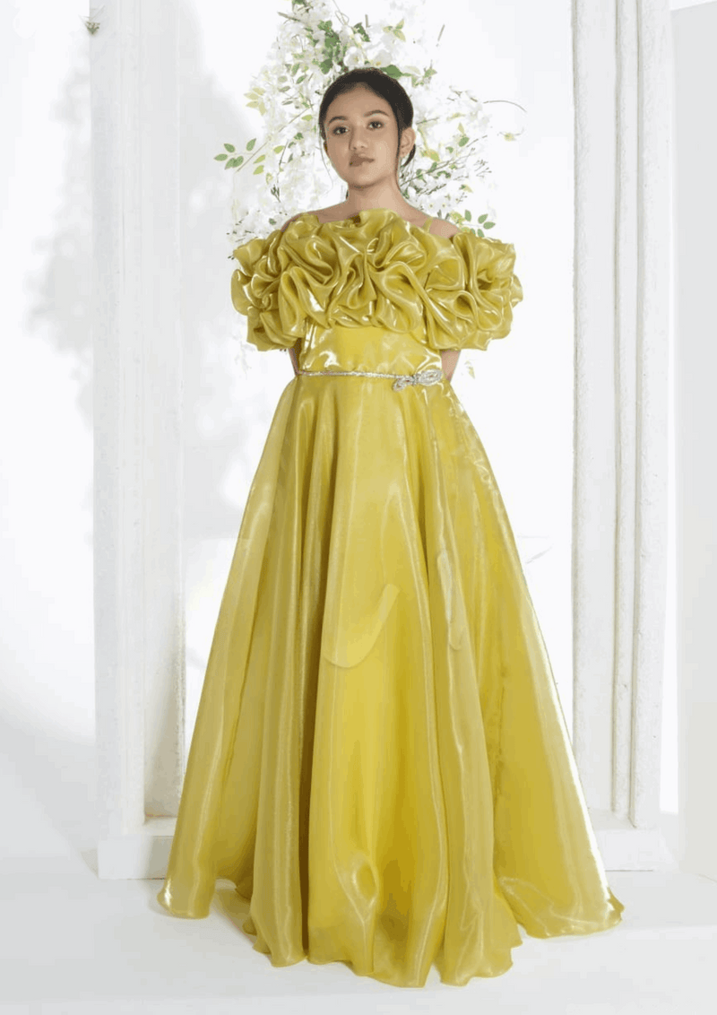 Designer Luxury Golden Aura Gown