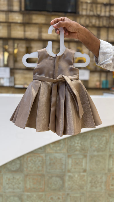 Champagne Bow Party Frock for Newborns