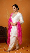 Traditional Cream Farshi Salwar Suit & Pink Dupatta – Festive Wear