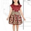 Maroon Baby Frock With Butterfly Embroidery