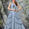 Pastel Blue Multi Layer Georgette Gown
