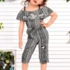 Grey Cotton Jumpsuit For Girls