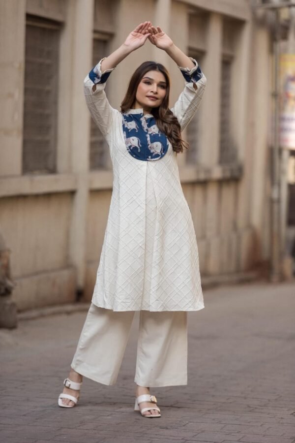 Elephant And Eagle Motif cotton flex Co-ord set - Image 4