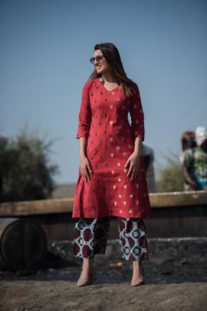 Heart Print cotton Co-ord set