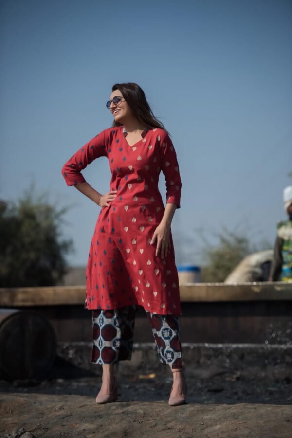 Heart Print cotton Co-ord set - Image 2