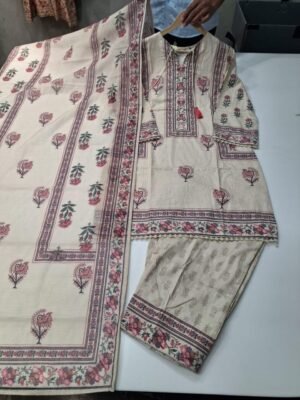 Designer BGulnaz Cotton Printed 3-Piece Suit