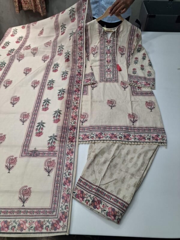 Designer BGulnaz Cotton Printed 3-Piece Suit