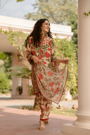 Summer Garden Vibes – Floral Cotton Suit Set with Dupatta
